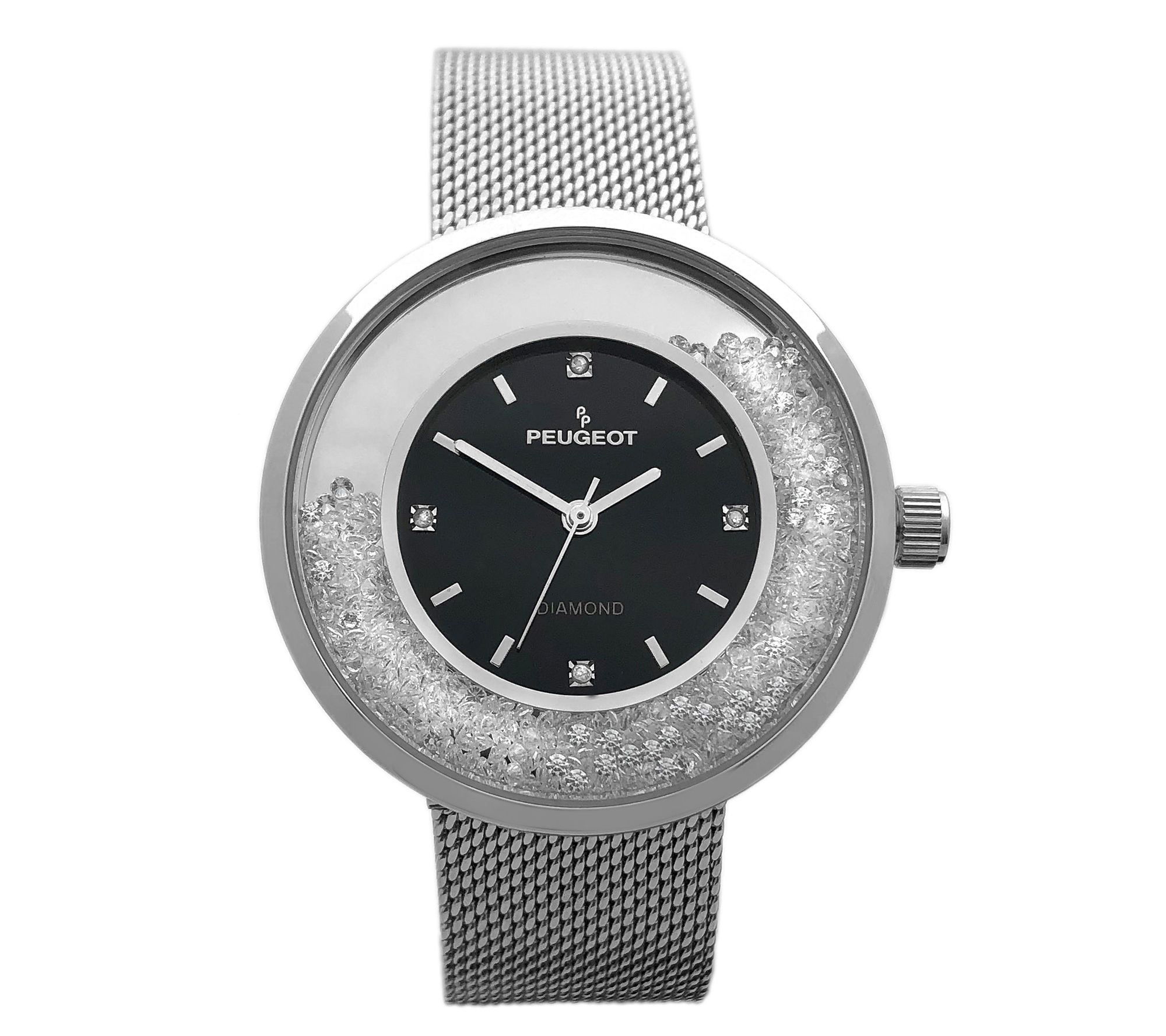 Peugeot Women's Crystal Mesh Band Watch