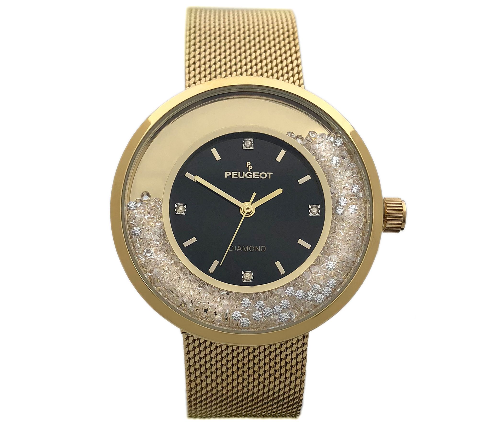 Peugeot Women's Crystal Mesh Band Watch