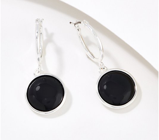 Denim & Co. Opaque Cabochon Lever-Back Earrings
