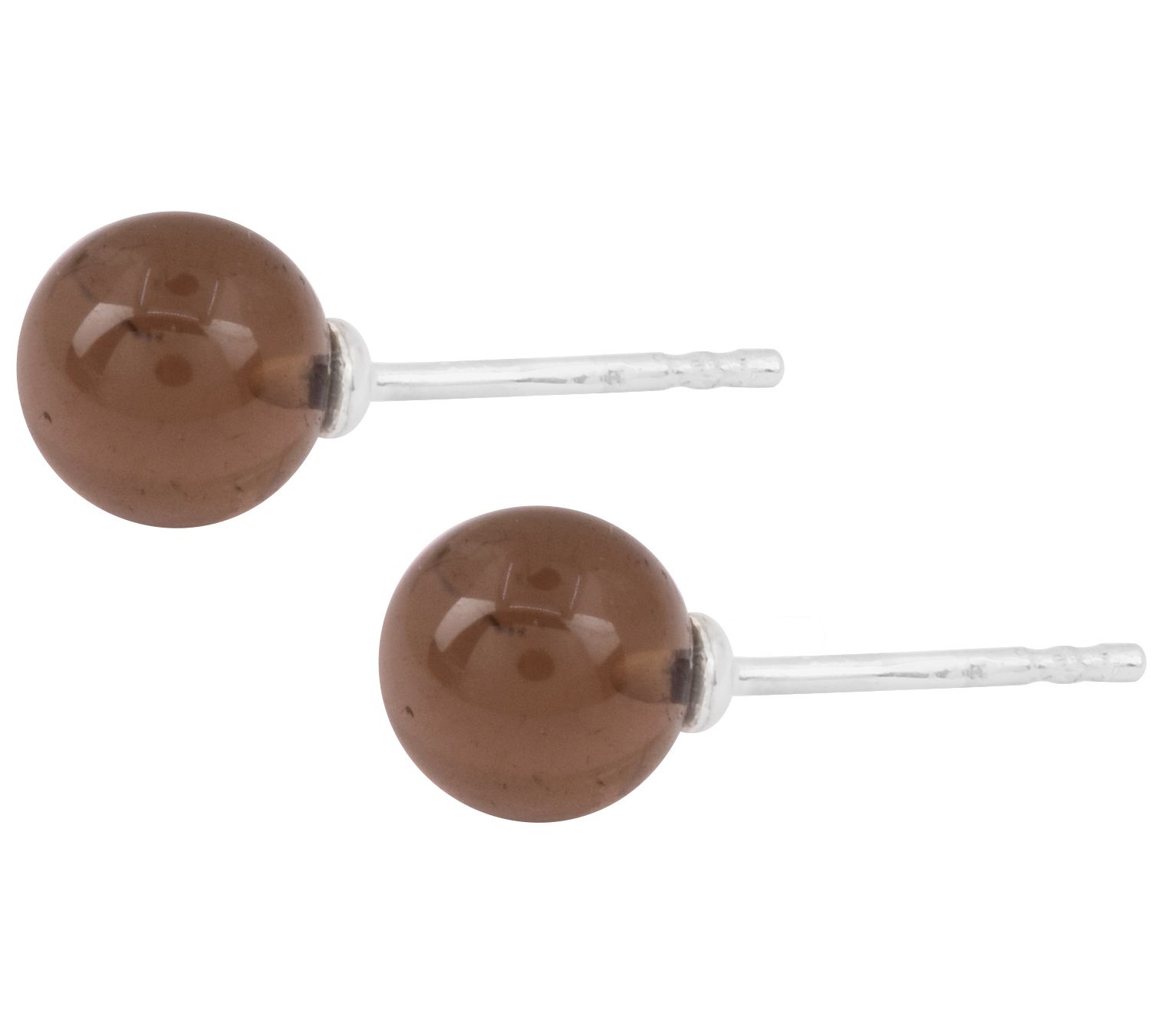 Affinity Gems Sterling Silver Smoky Quartz Stud Earrings