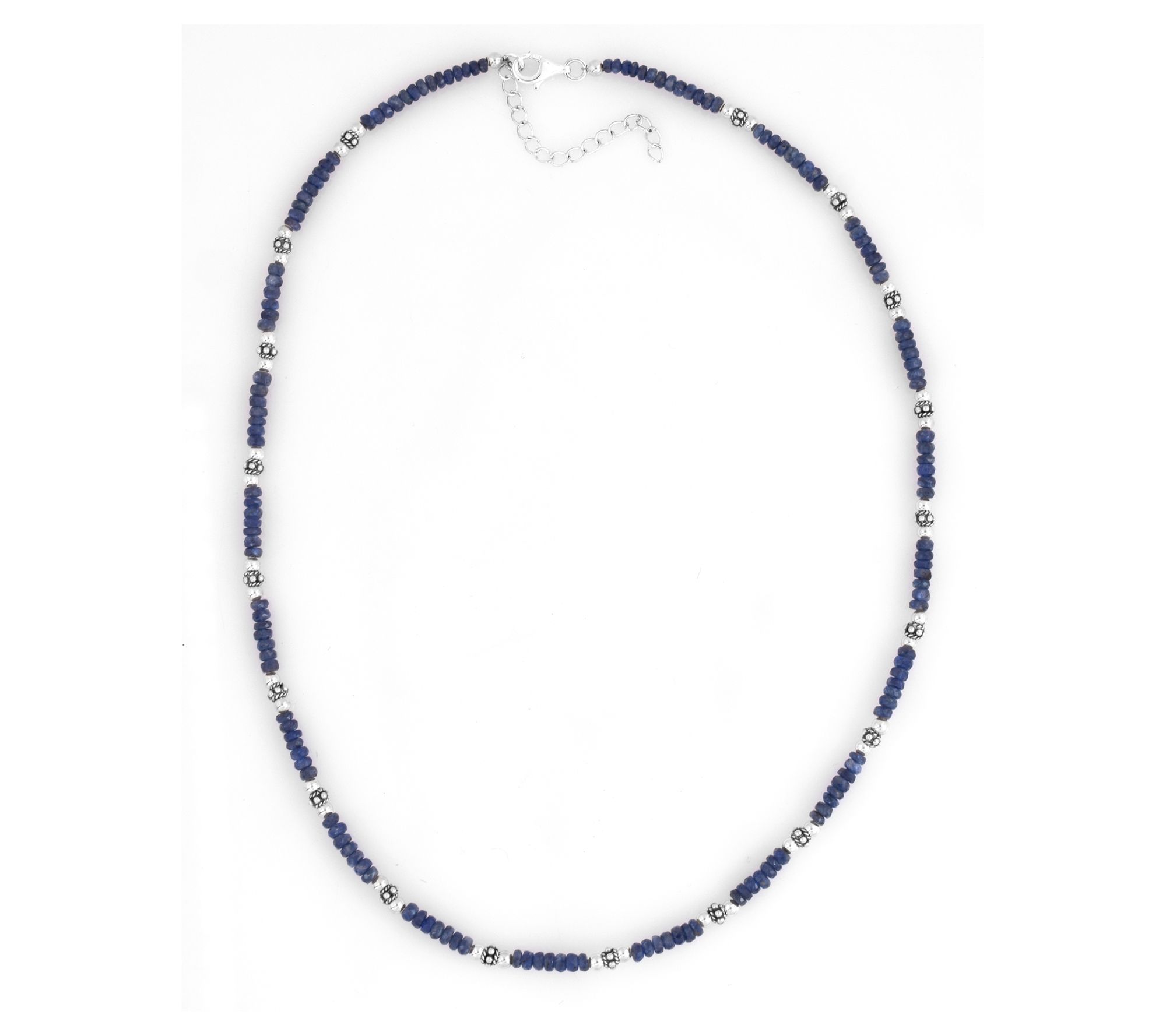 Sterling Silver Sapphire Bead Necklace