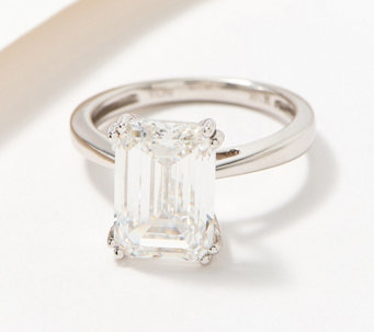 Fire Light Lab Lab Grown Diamond 5.00ct Emerald Ring, 14K