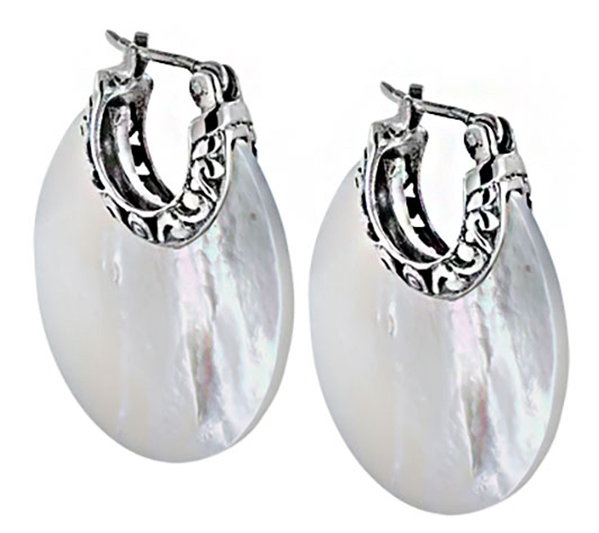 Artisan Crafted by Robert Manse Mother of Pearl Hoop Earrings - QVC.com