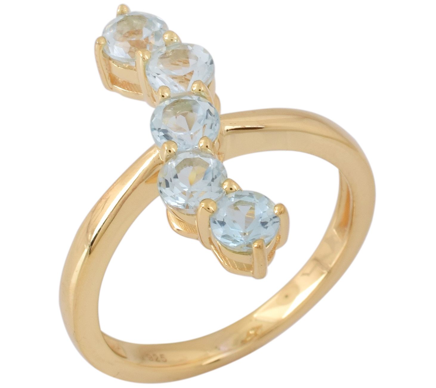 Affinity Gems 1.10 cttw Blue Topaz Ring, 14K Gold Plated