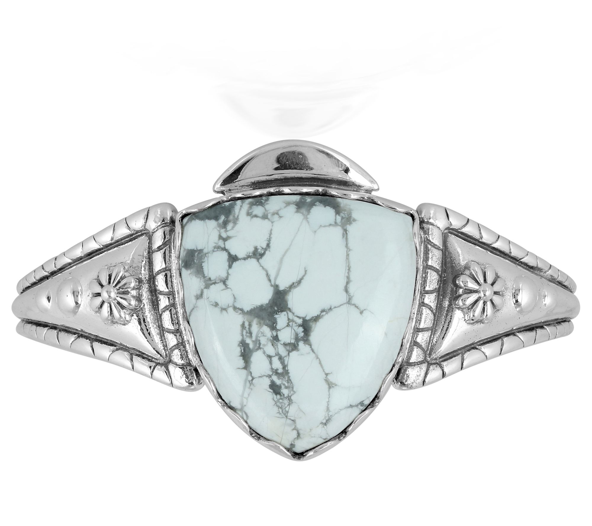 American West Sterling Silver Shield Gemstone C uff