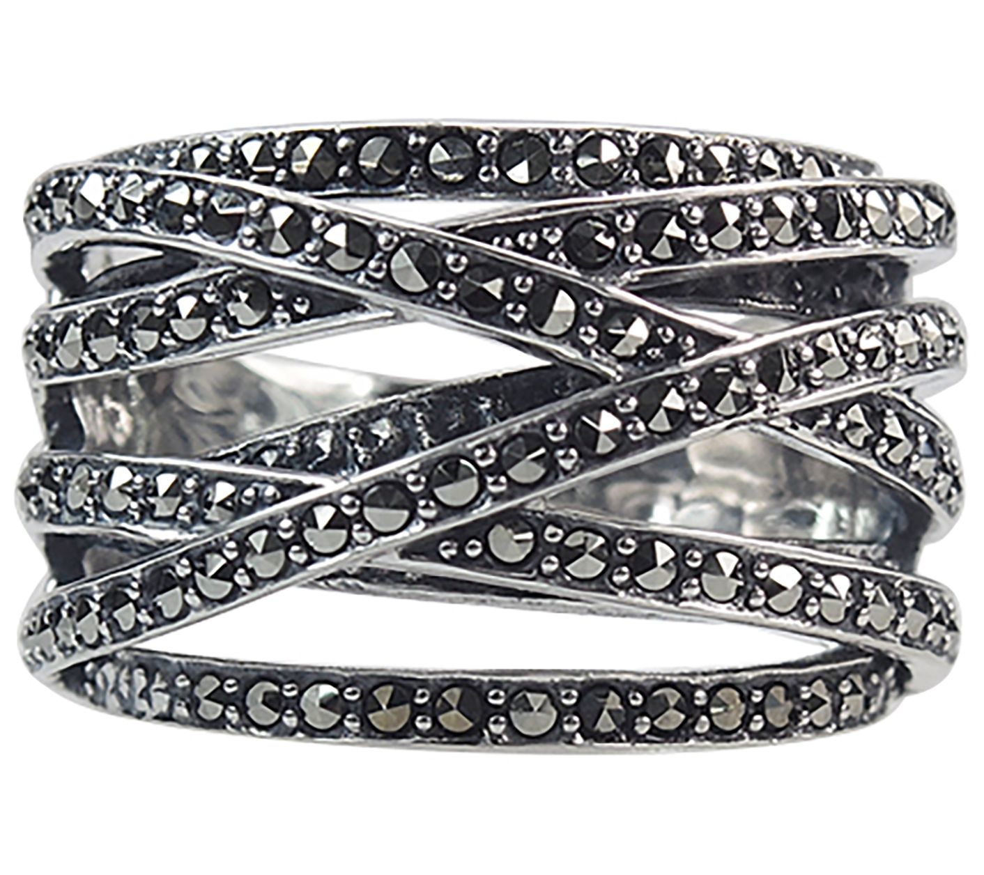 Suspicion Sterling Silver Marcasite Highway Ring