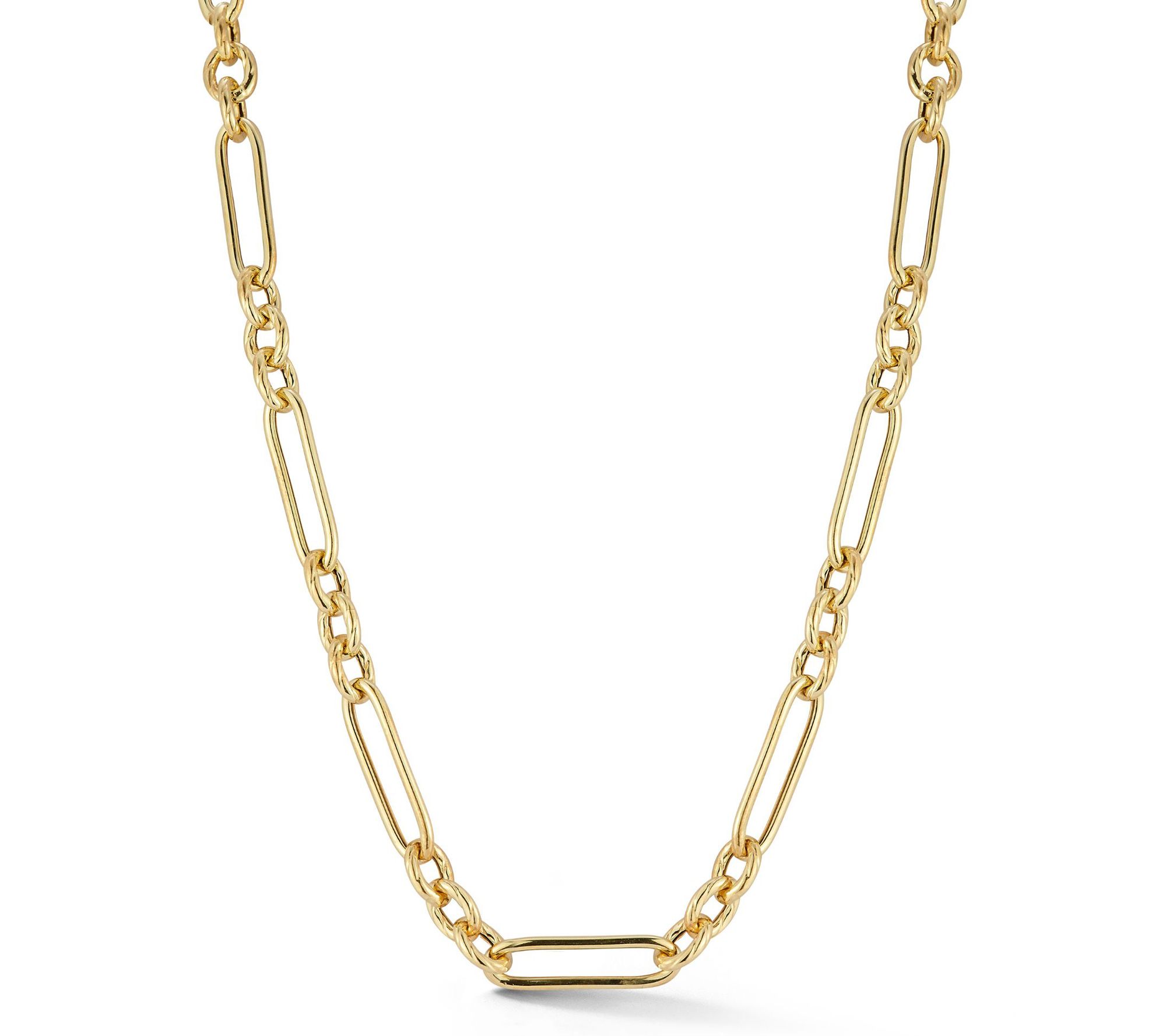 Italian Silver Oval and Twist Link Chain Necklace, Sterling