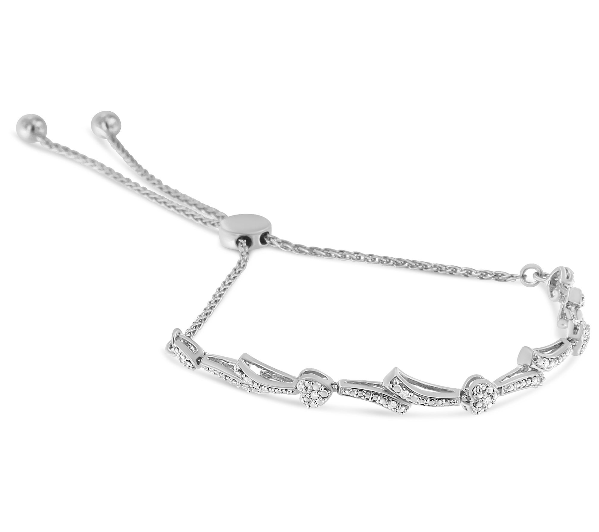 Haus of Brilliance Diamond Station Bracelet, Sterling Silver