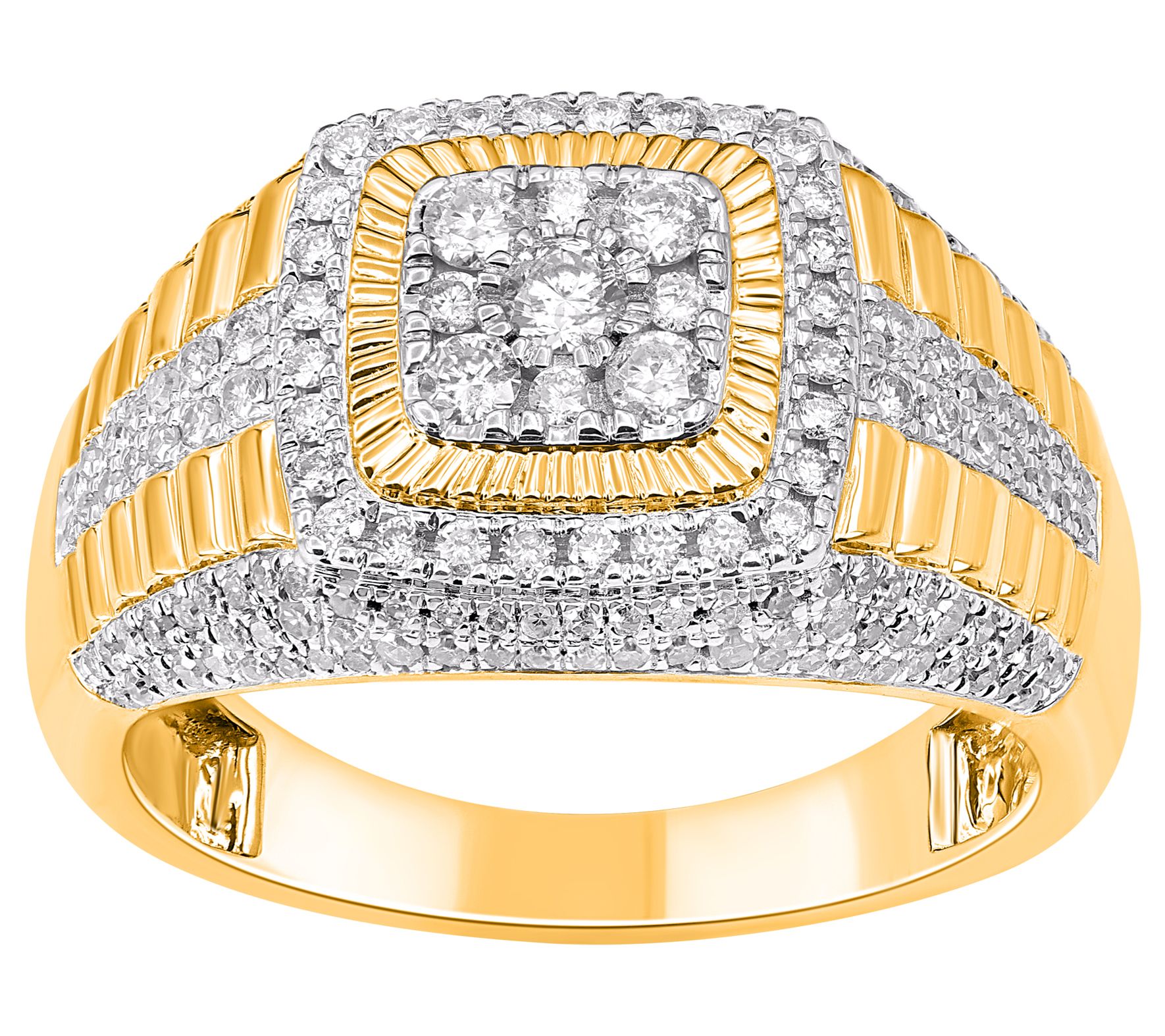 Affinity Diamonds Men's 1.00 cttw Two-Tone Ring, 14K Gold