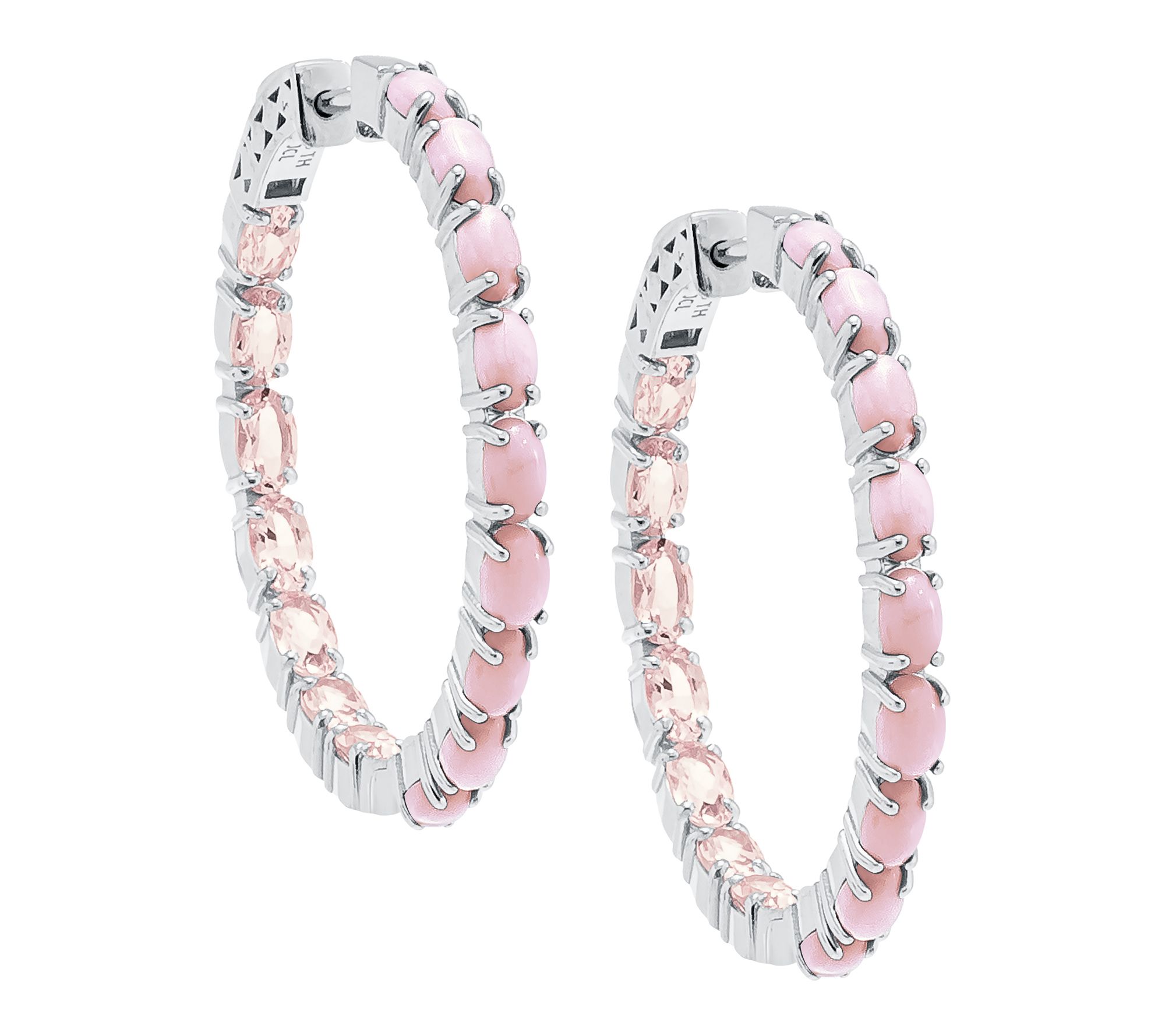 Affinity Gems Inside Out Gemstone Hoop Earrings, Sterling
