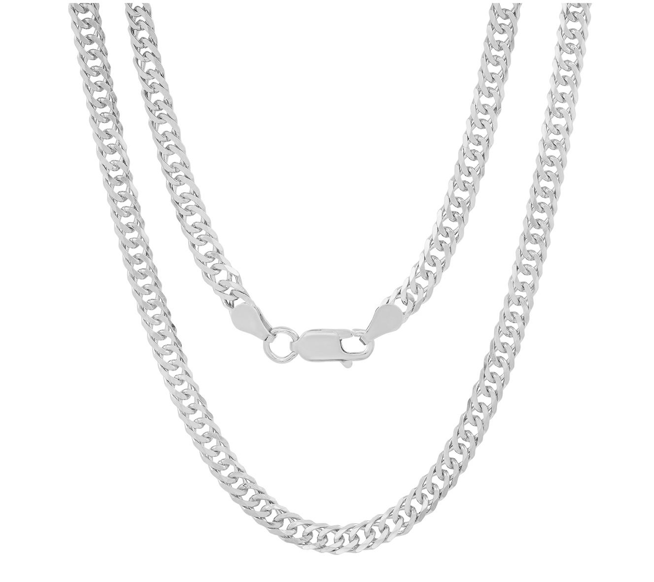Italian Silver Men's Curb Link Chain Necklace,Sterling