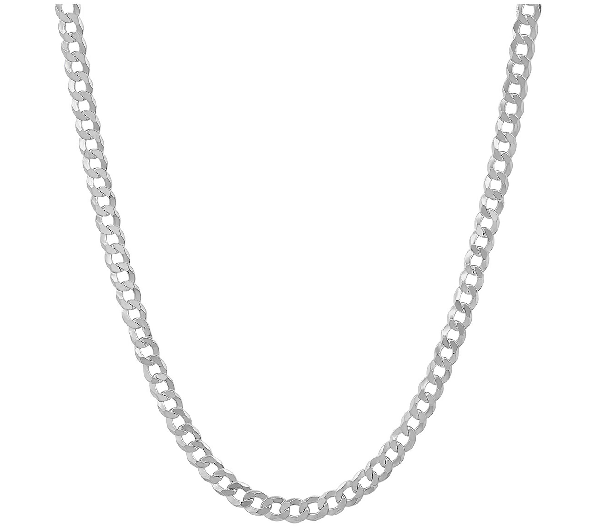 Silver Style Diamond Cut 24" Curb Chain, Sterling