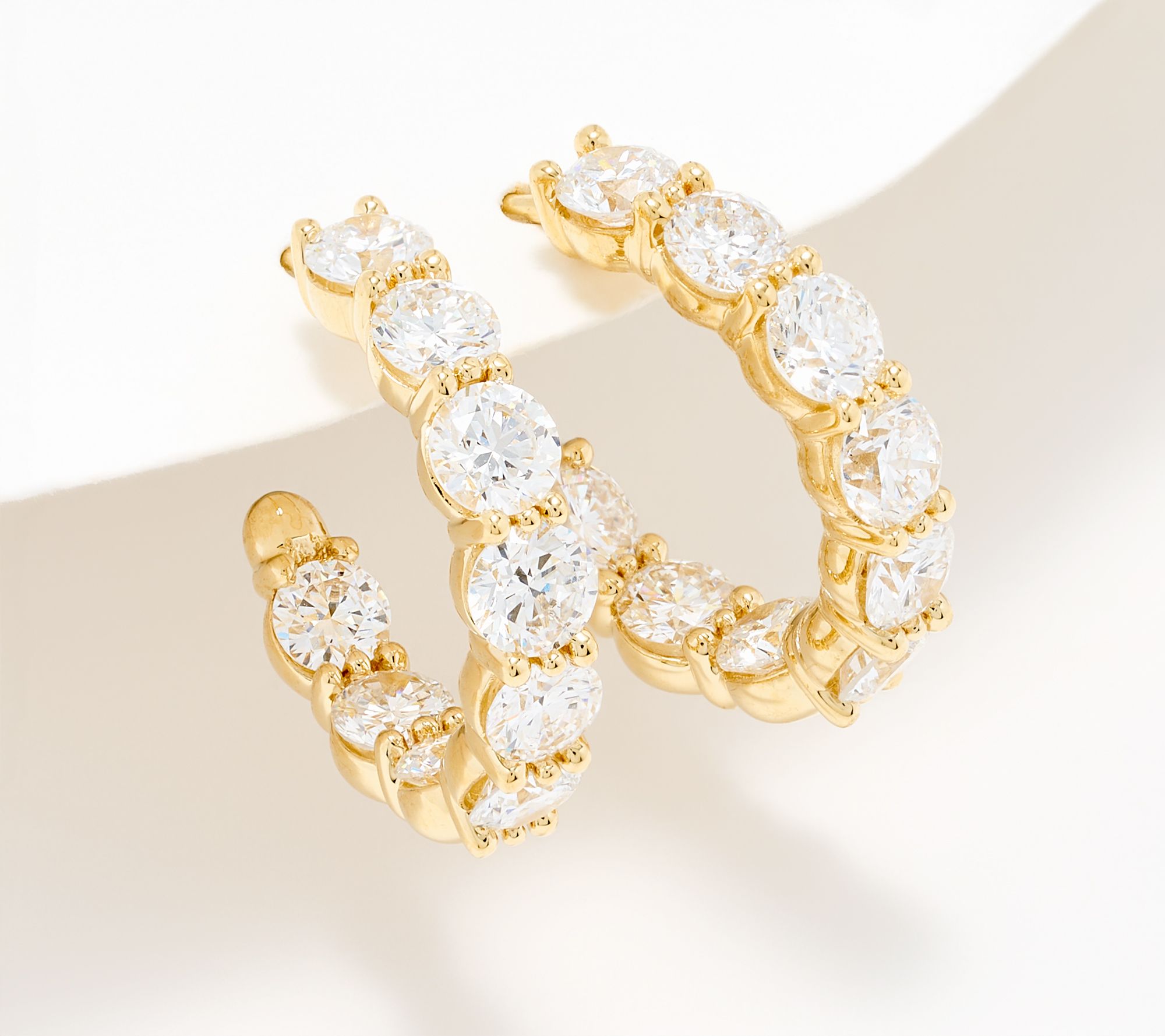Fire Light Lab Grown Diamond 2.00 cttw Round Hoop Earrings, 14K