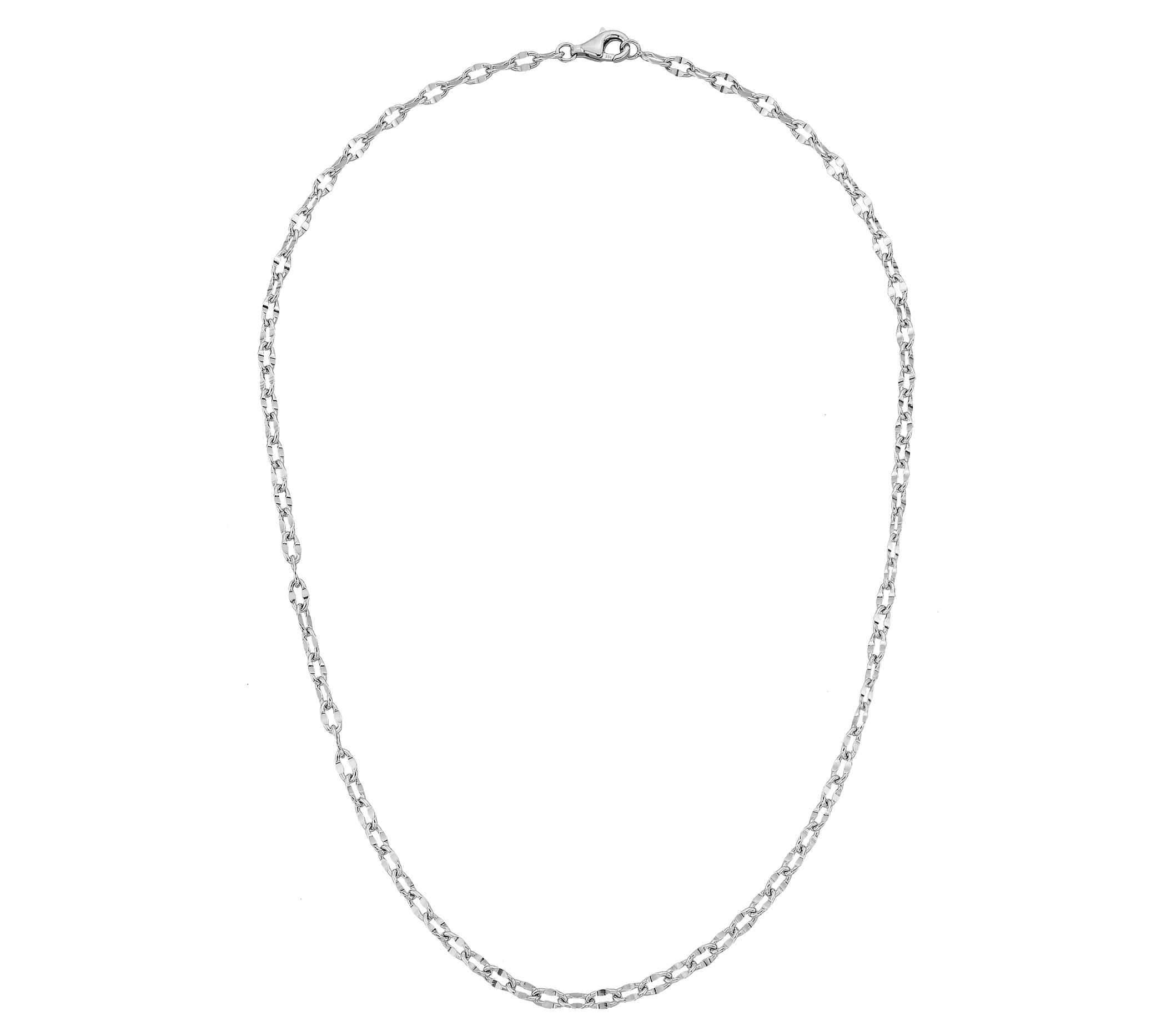 Silver Style 3.5mm Solid Mirror Link Chain Necklace, Sterling