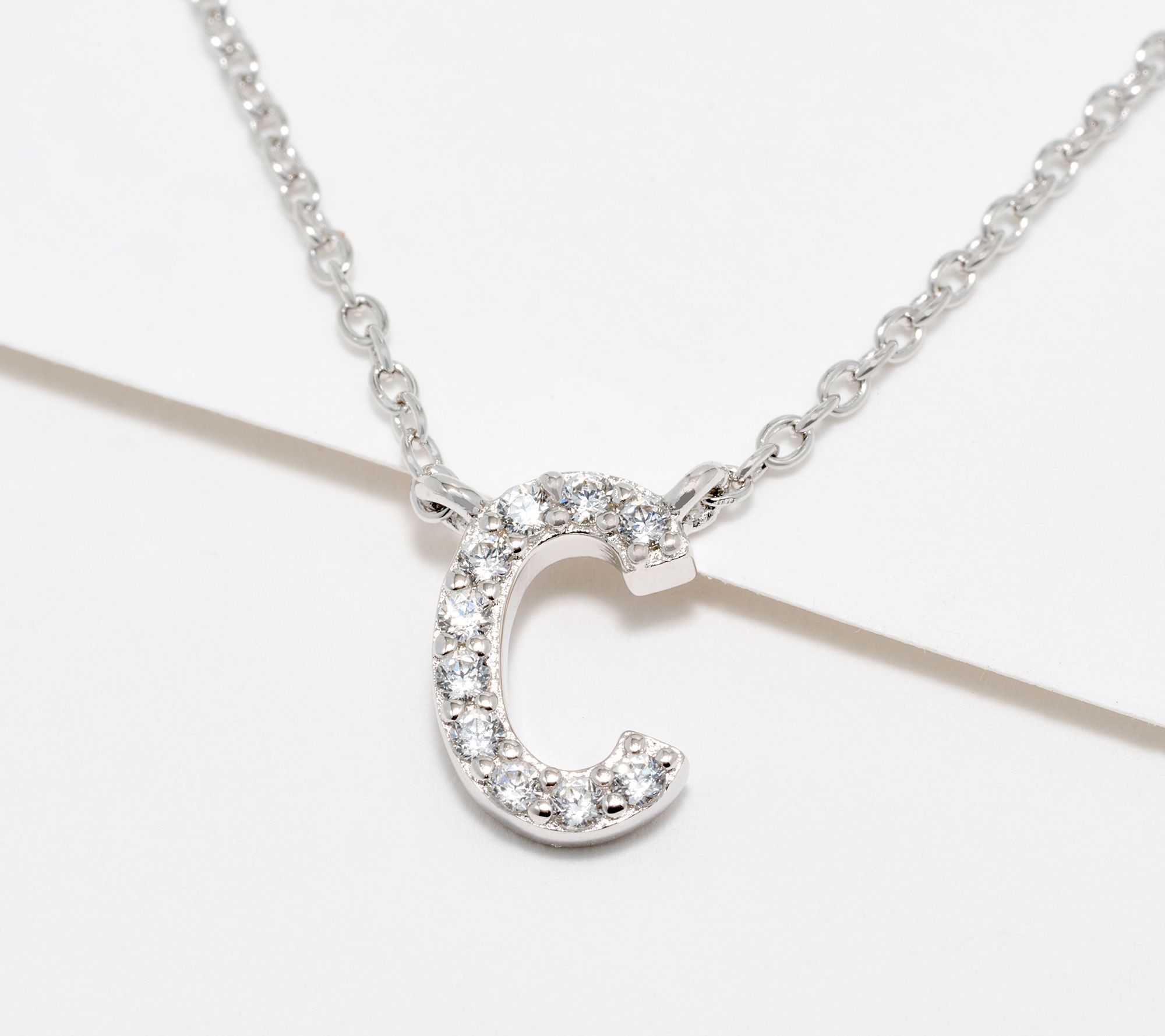 "As Is" Diamonique x Kathy Levine A to Z Initial Necklace, SS