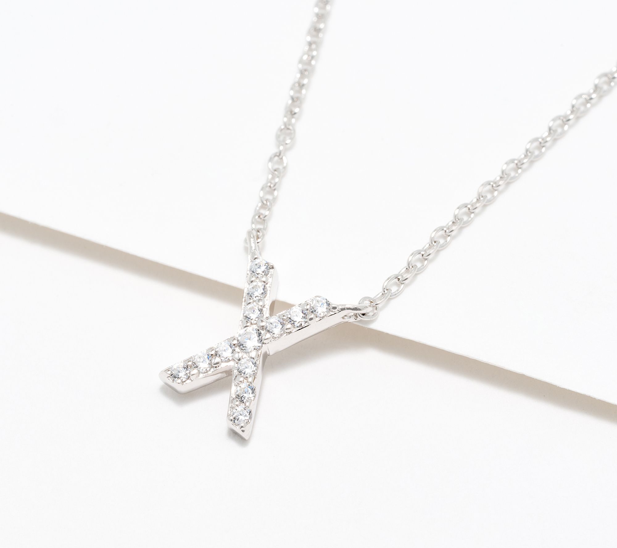 "As Is" Diamonique x Kathy Levine A to Z Initial Necklace, SS