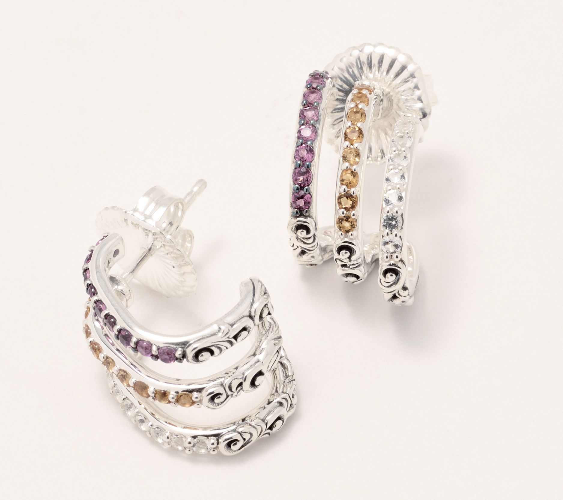 Third Person Sterling Silver Wild Child Triple Huggie Hoop Earrings