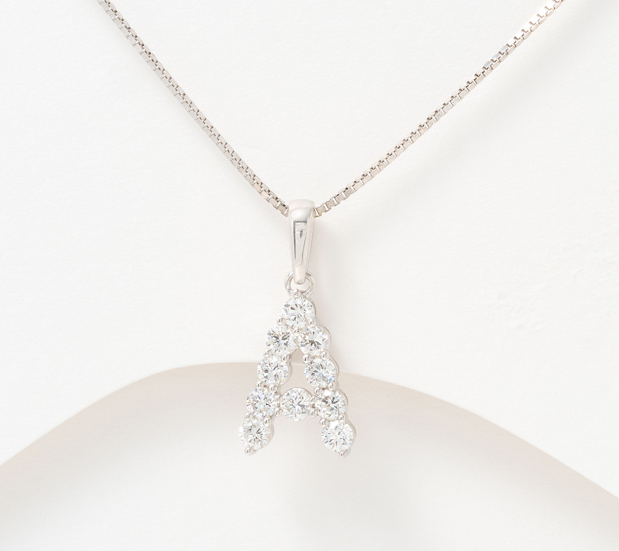 Fire Light Lab Grown Diamond .4 cttw Silver Initial Necklace, Sterl