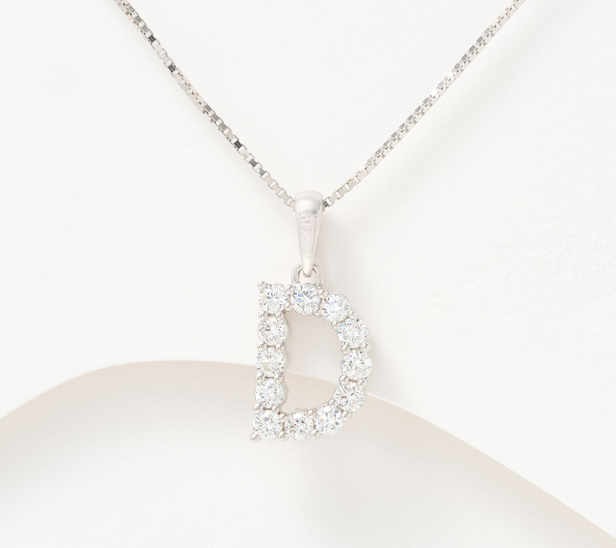 Fire Light Lab Grown Diamond .4 cttw Silver Initial Necklace, Sterl