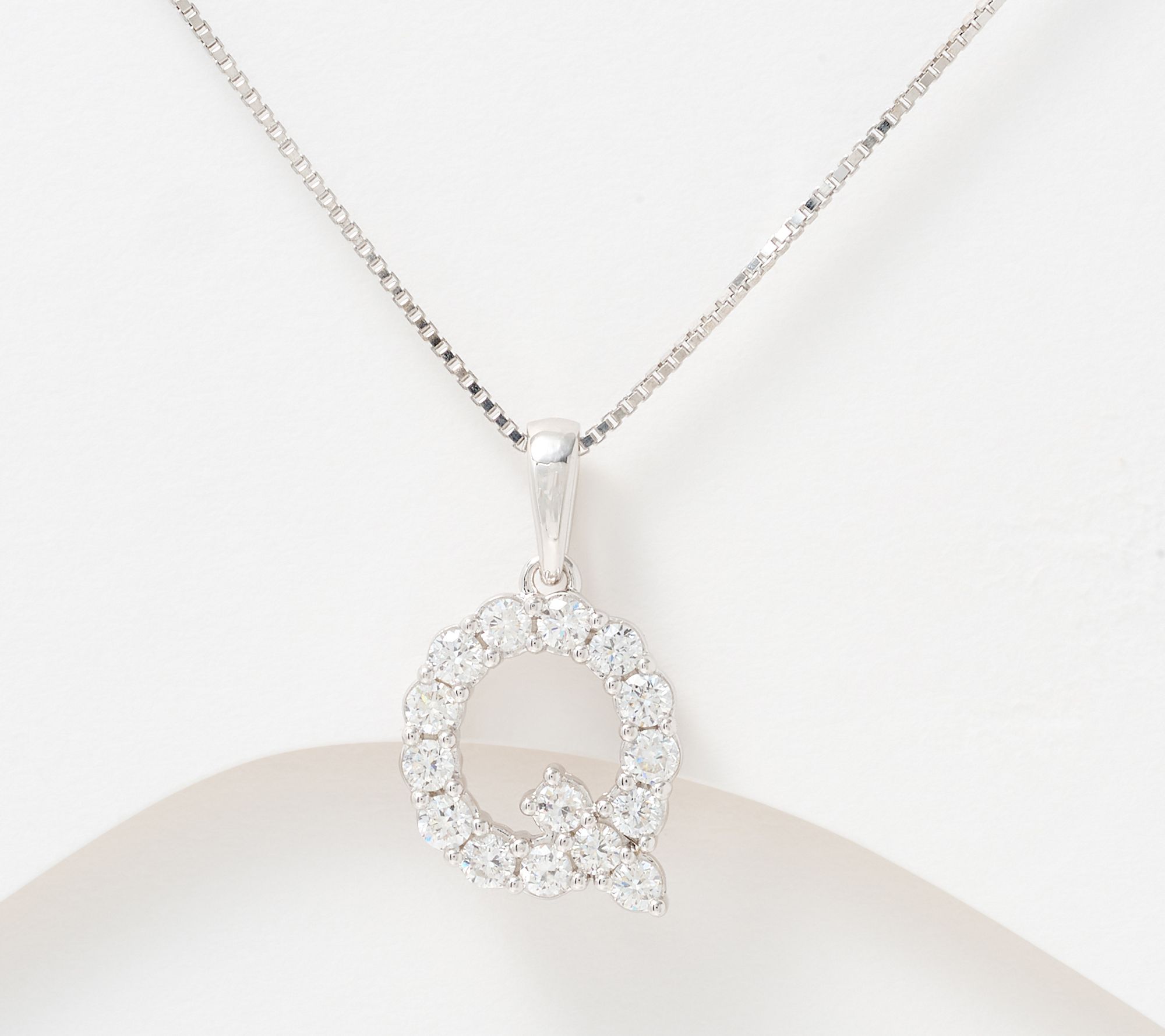 Fire Light Lab Grown Diamond .4 cttw Silver Initial Necklace, Sterl