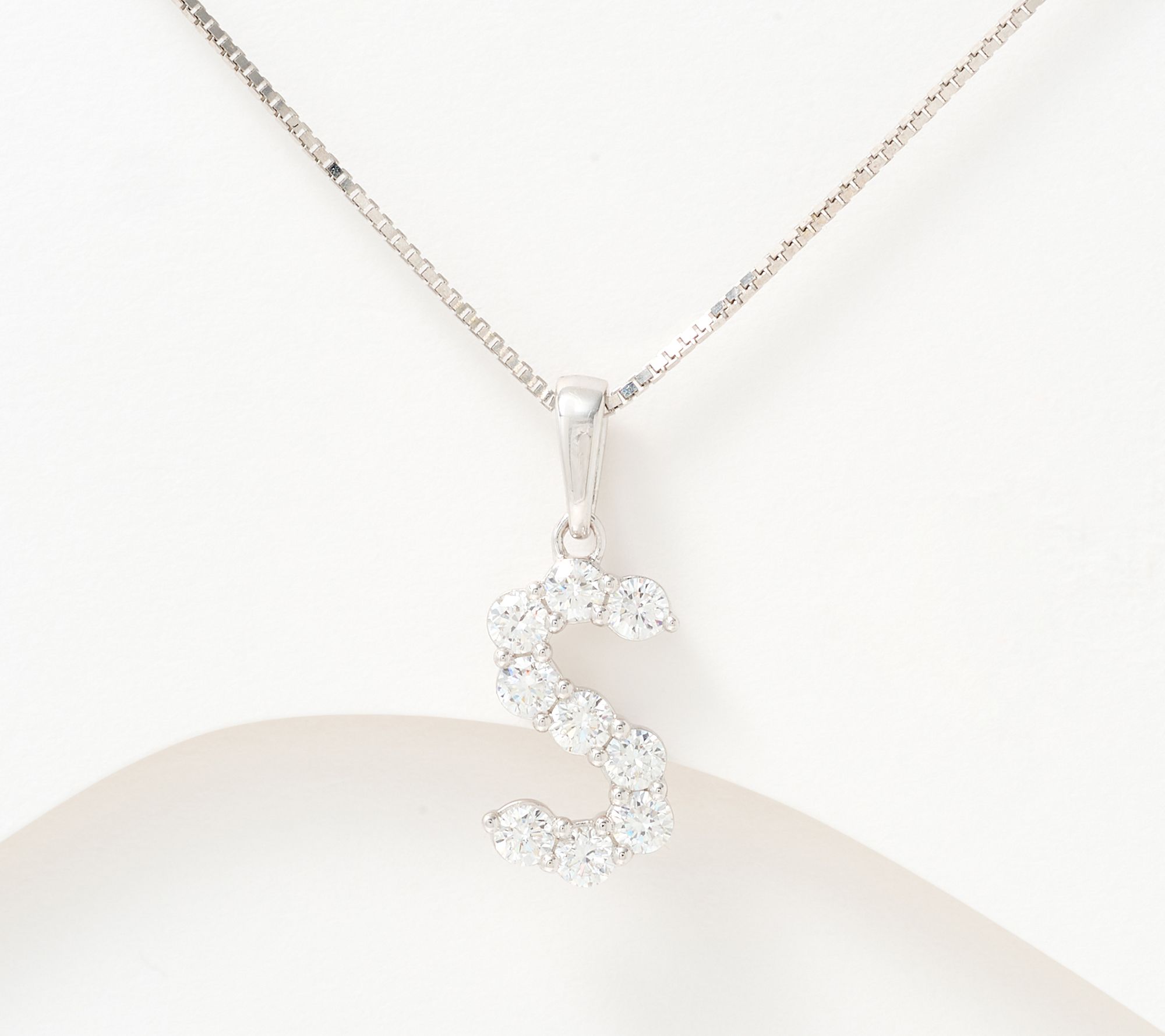 Fire Light Lab Grown Diamond .4 cttw Silver Initial Necklace, Sterl