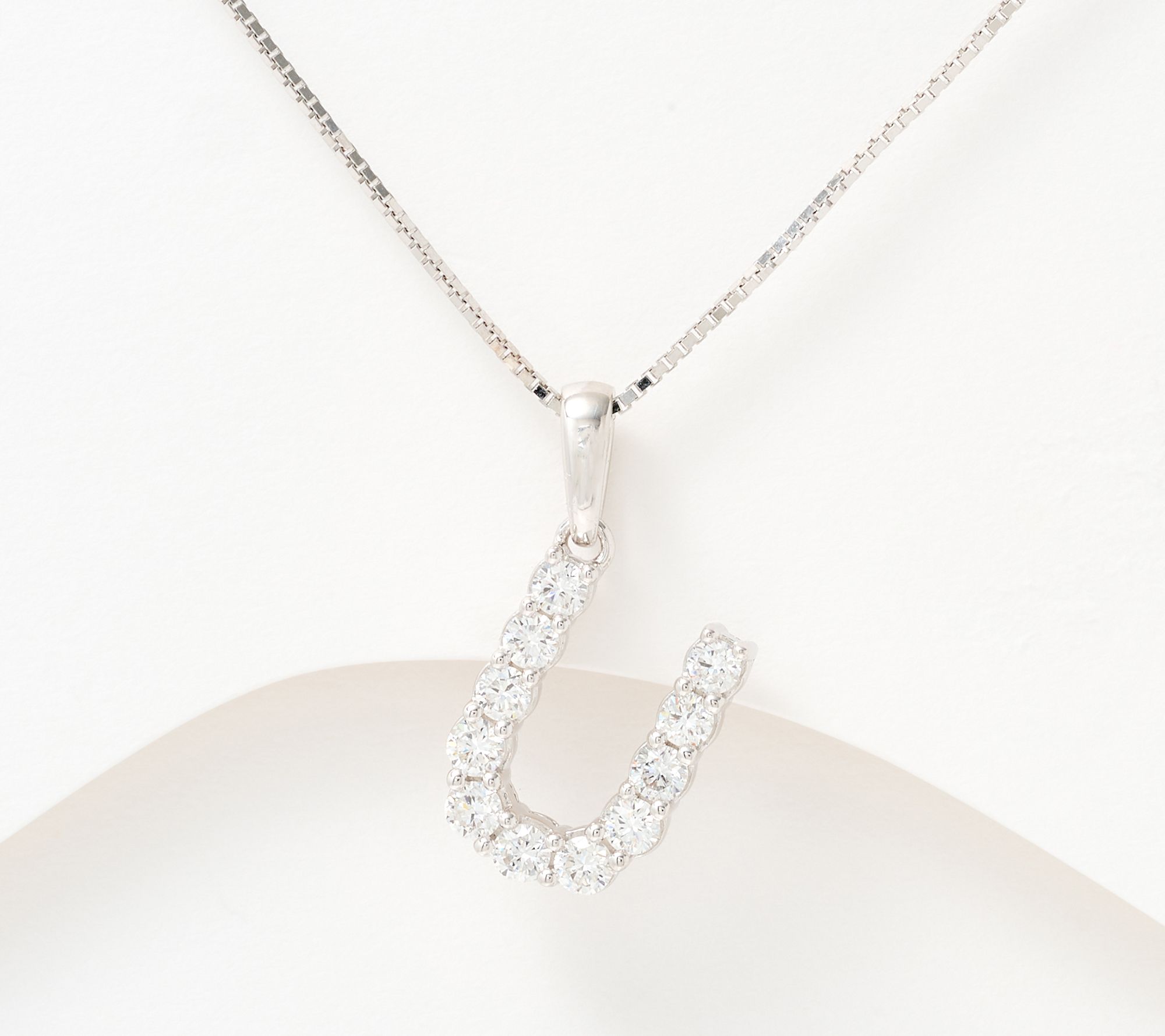 Fire Light Lab Grown Diamond .4 cttw Silver Initial Necklace, Sterl