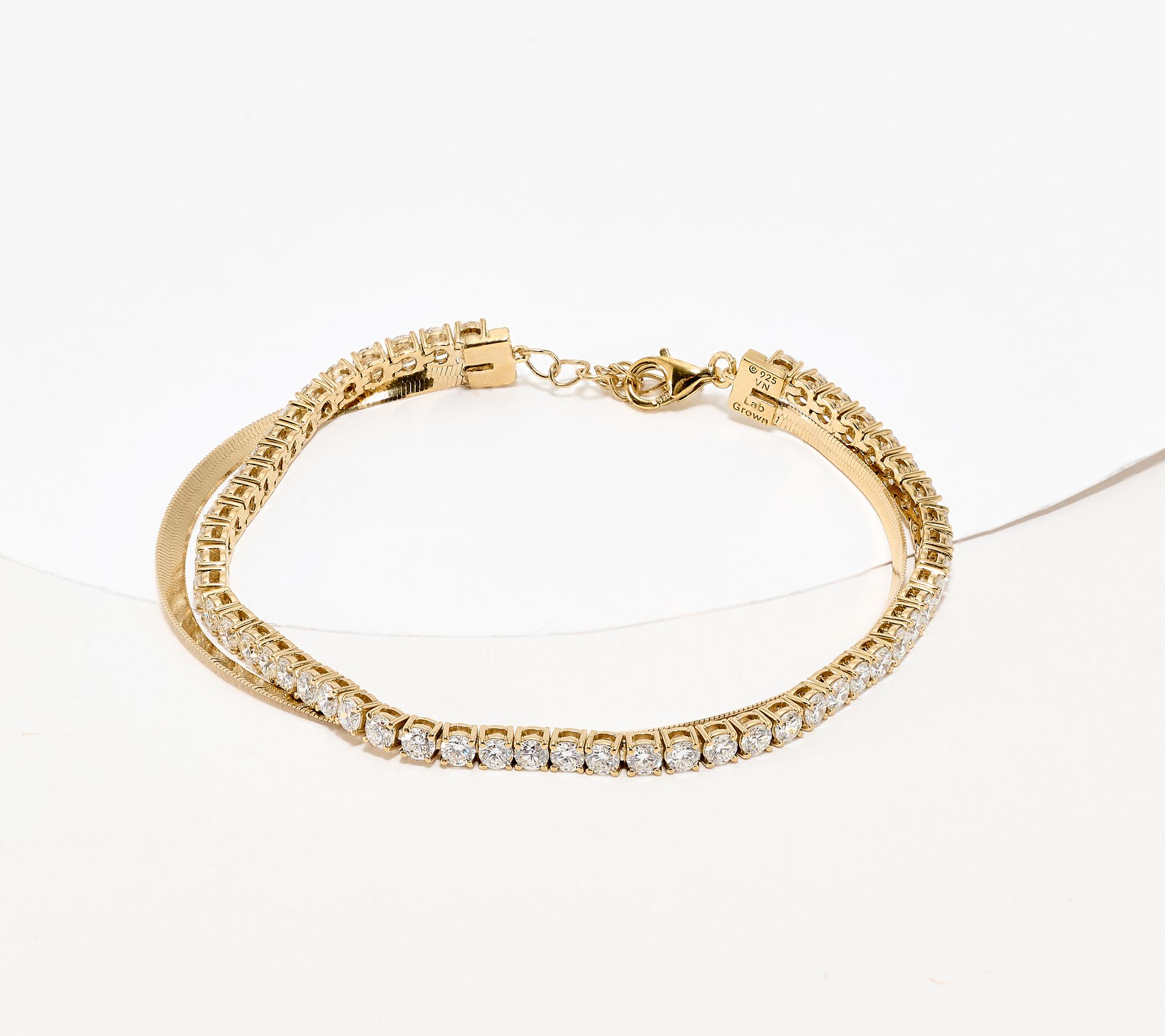  Fire Light Lab Grown Diamond 5.75 cttw Tennis Duo Bracelet