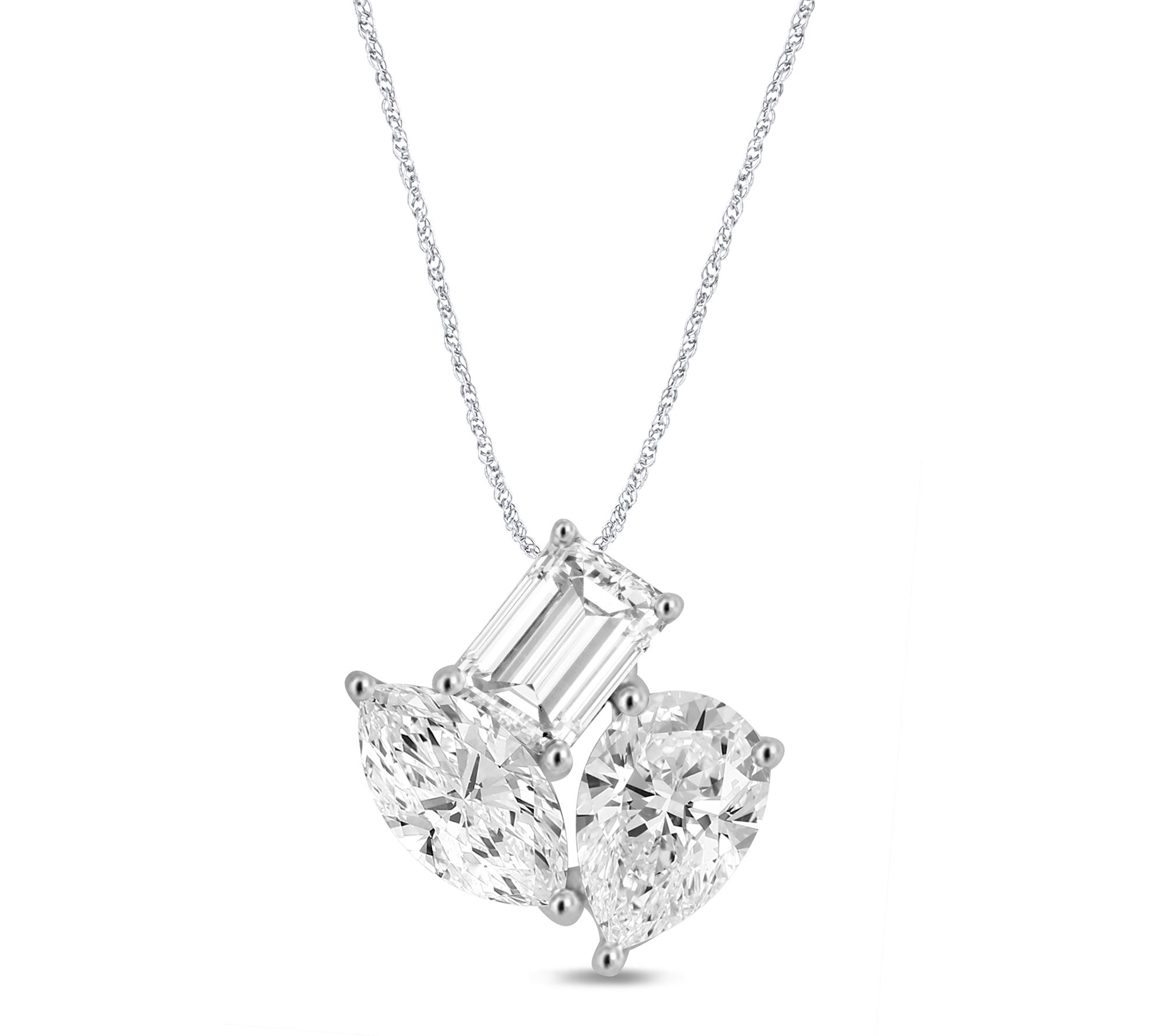Fire Light 1.50 cttw Lab Grown Diamond Pendantw/ Chain, 14K