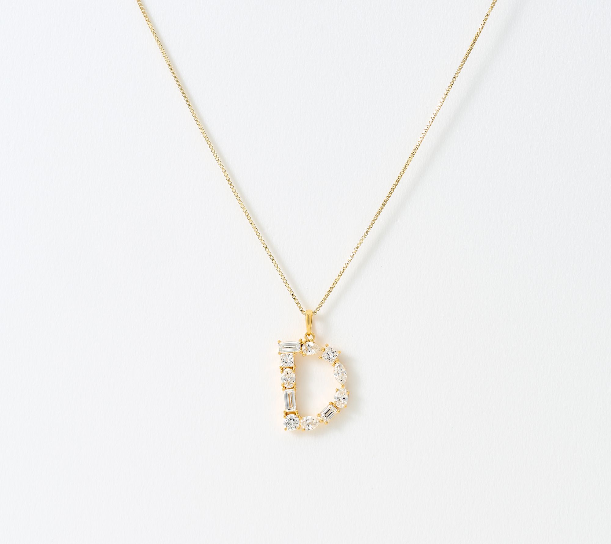 Fire Light Lab Grown Diamonds 1.00 cttw Fancy Shape Initial Necklace Yellow