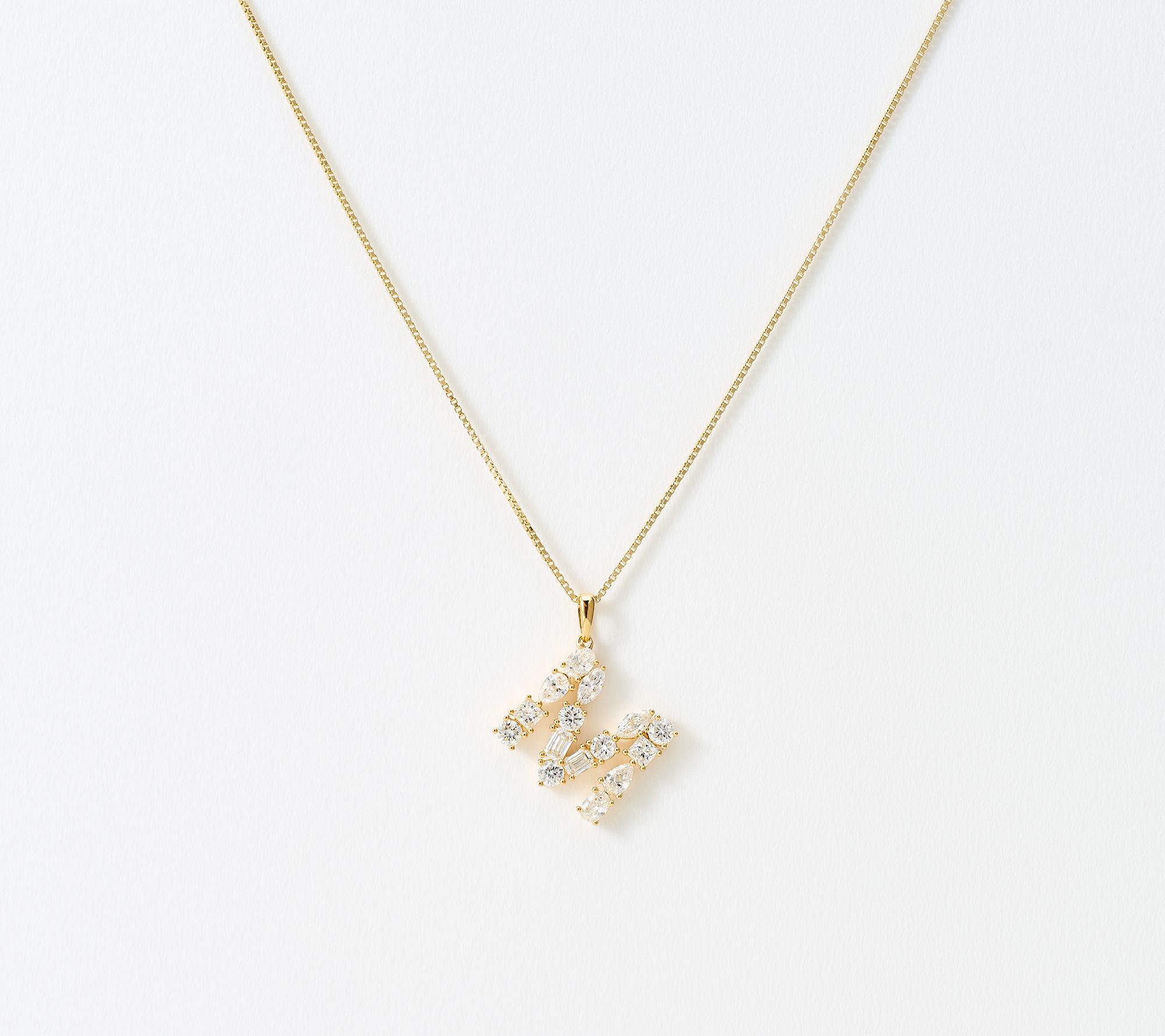 Fire Light Lab Grown Diamonds 1.00 cttw Fancy Shape Initial Necklace Yellow