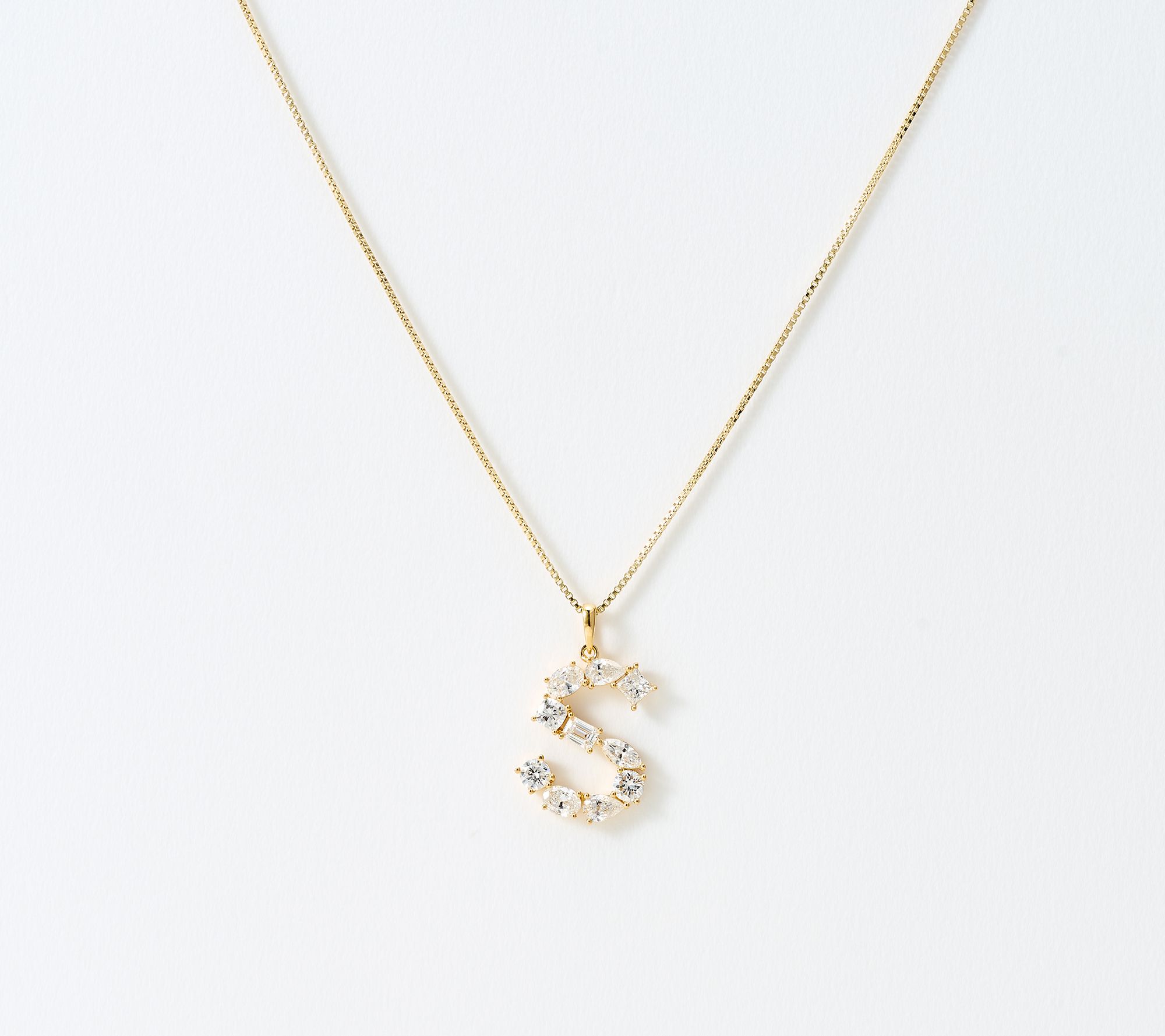 Fire Light Lab Grown Diamonds 1.00 cttw Fancy Shape Initial Necklace Yellow