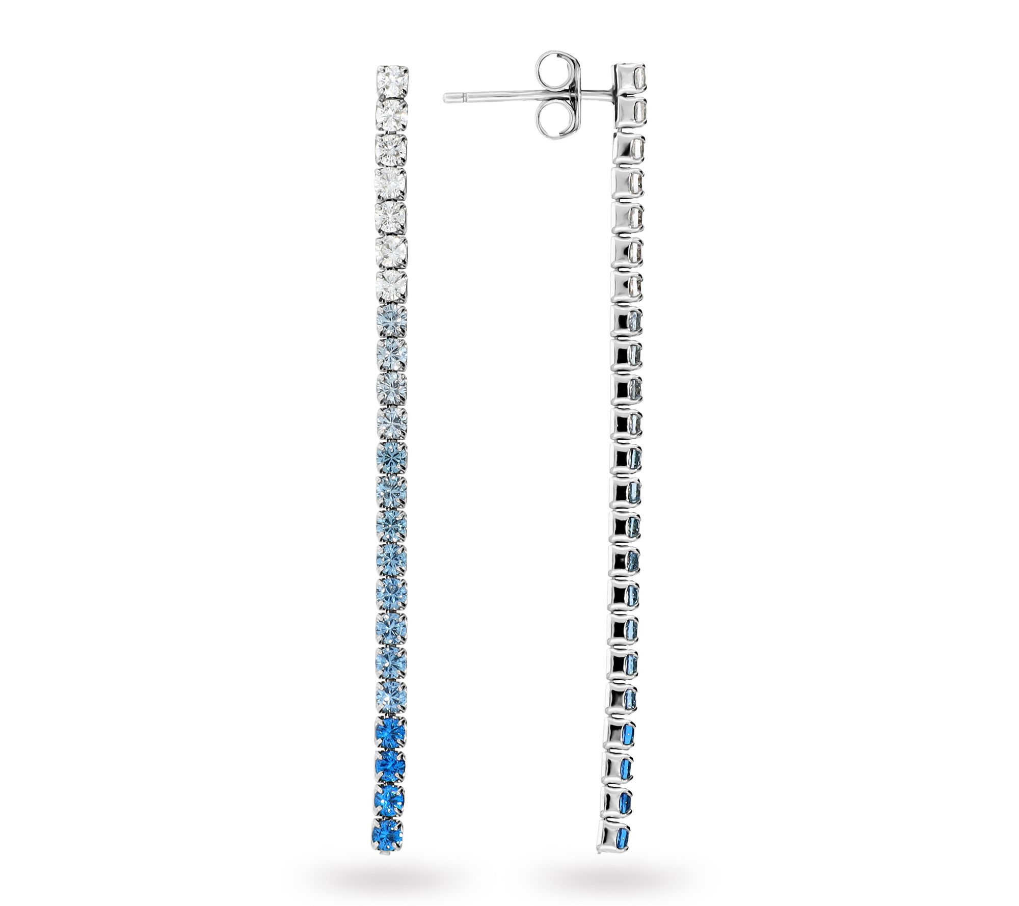 Diamonique Ombre Tennis Dangle Earrings, Sterling Silver