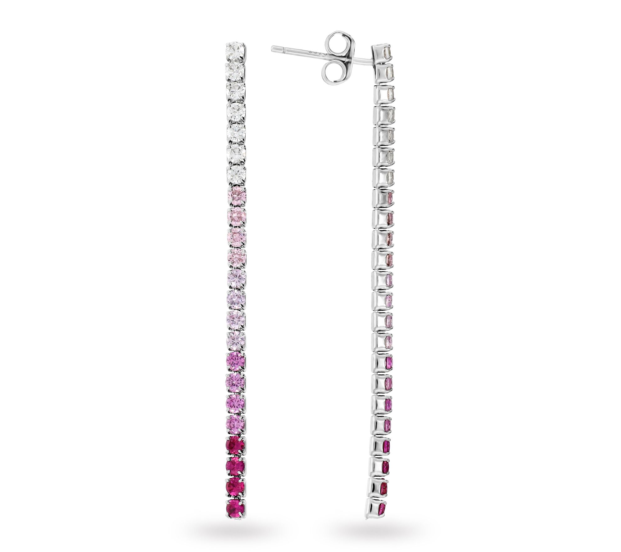 Diamonique Ombre Tennis Dangle Earrings, Sterling Silver