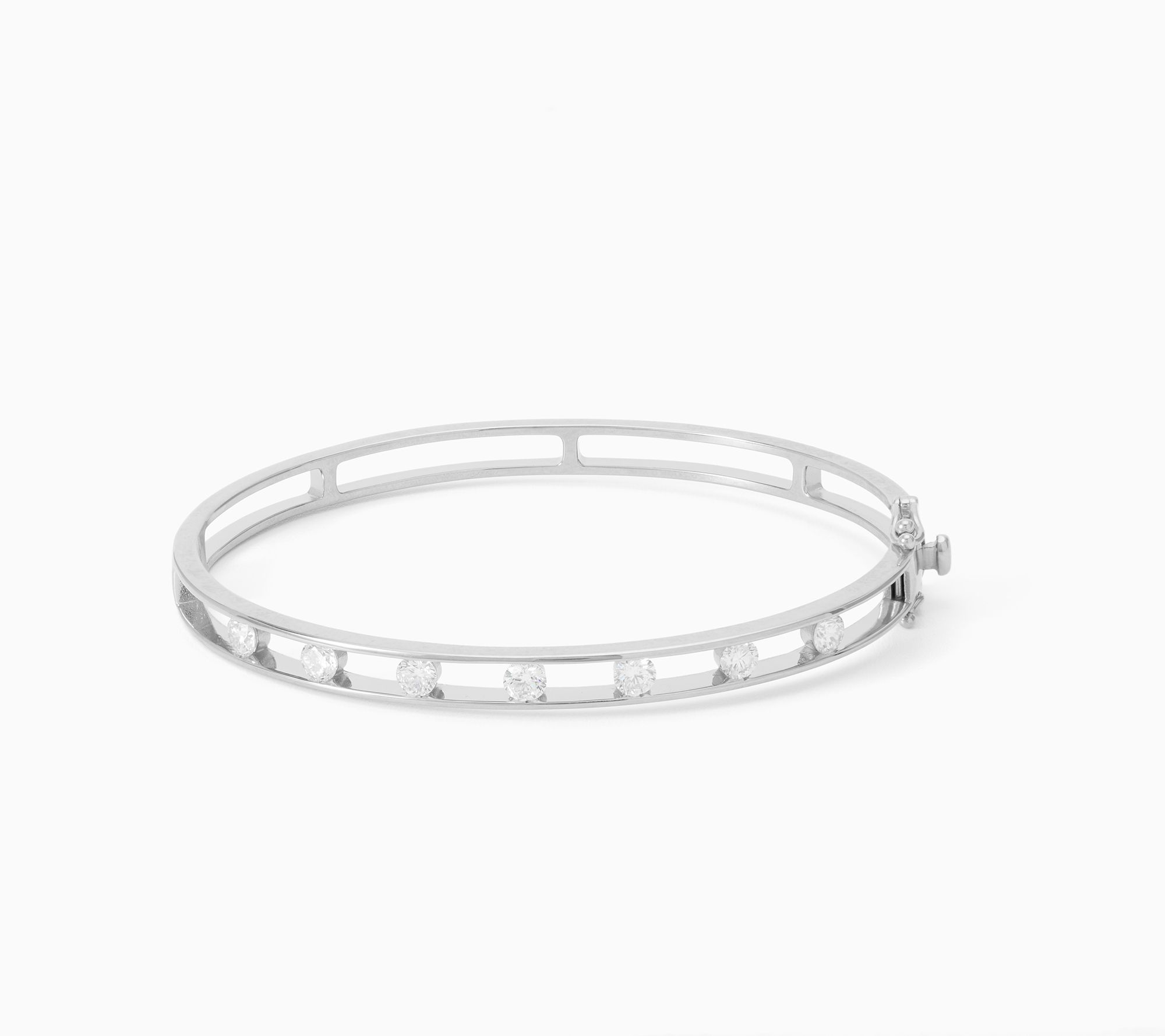 Fire Light Lab Grown Diamonds 1.33 ctw Tension Bangle, Sterling Silver