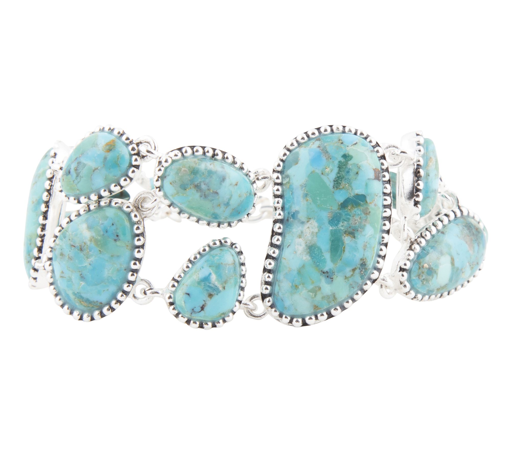 Barse Artisan Crafted Refined Turquoise Link Bracelet