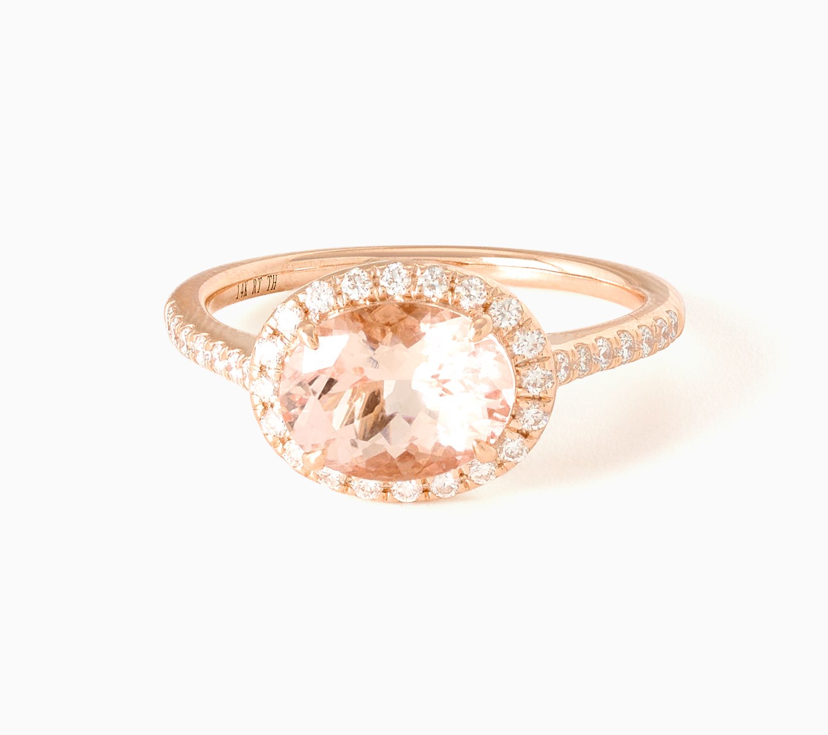 Color by Jeff Moseley 1.50 East- West Morganite Ring, 14K Gold
