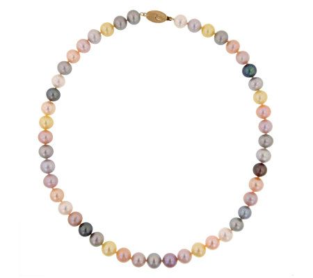 Honora 9.0mm Cultured Freshwater Pearl Multi Necklace w/14K C - QVC.com