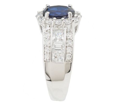 Qvc diamonique sapphire on sale ring