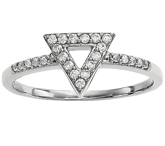 Dainty Designs 14K 1/7 cttw Diamond Triangle Ring