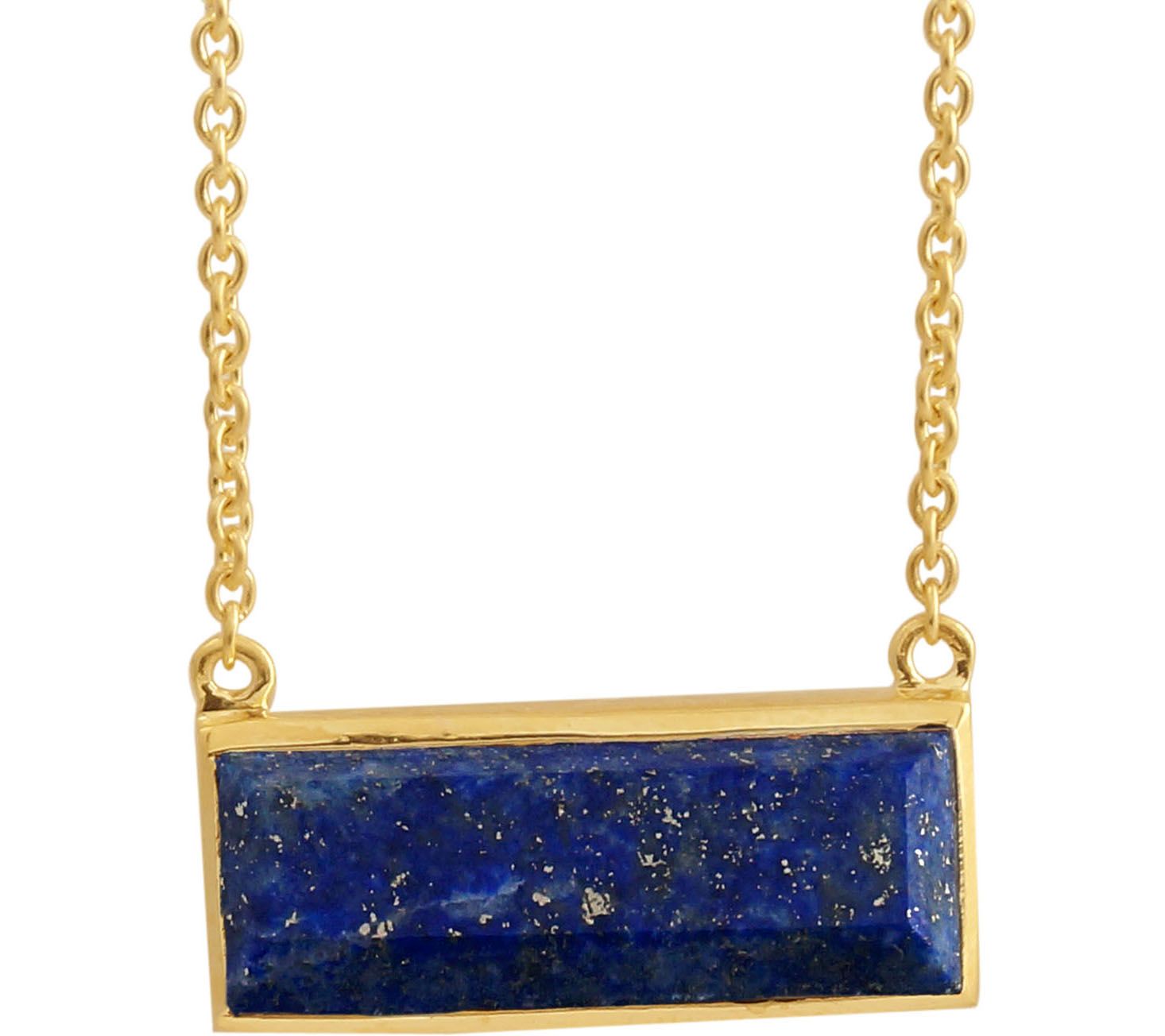 Gemstone Bar Necklace, Sterling