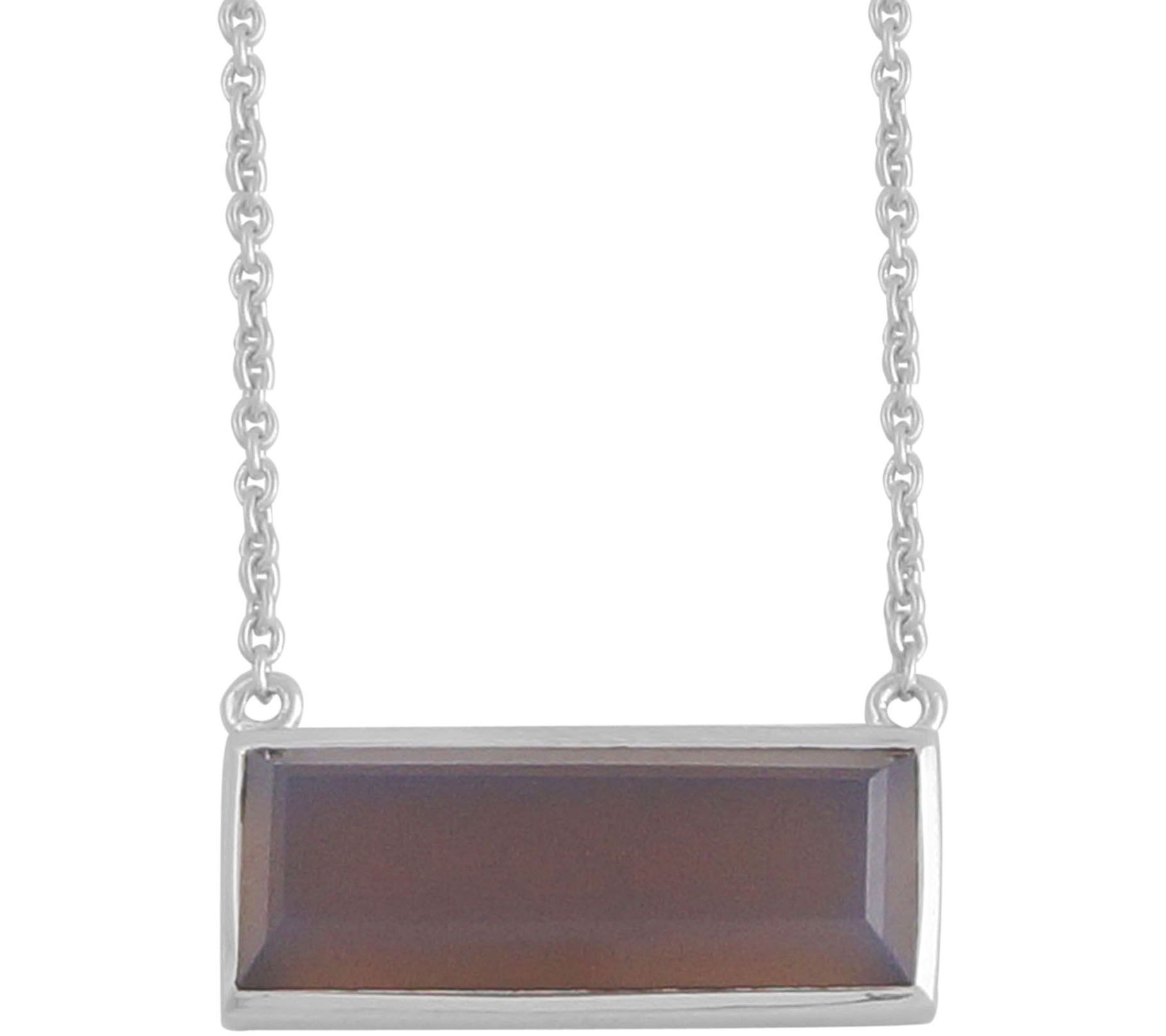 Gemstone Bar Necklace, Sterling
