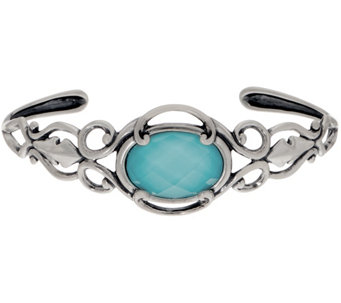 Carolyn Pollack Country Couture Sterling Silver Gemstone Doublet Cuff - J357025