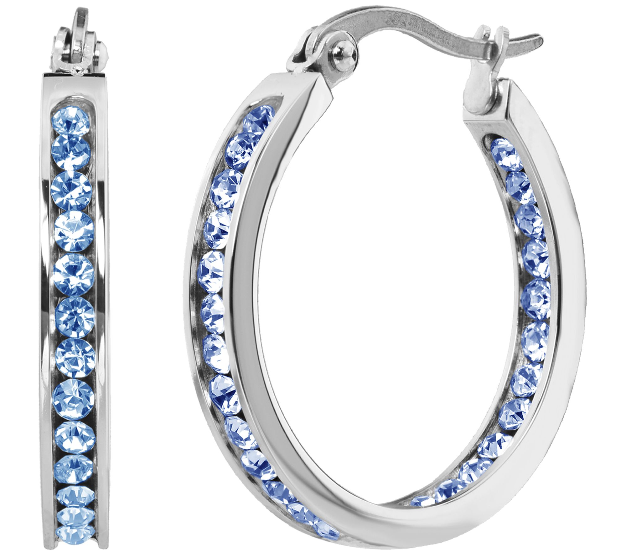 Steel by Design Crystal Inside-Out Hoop Earring