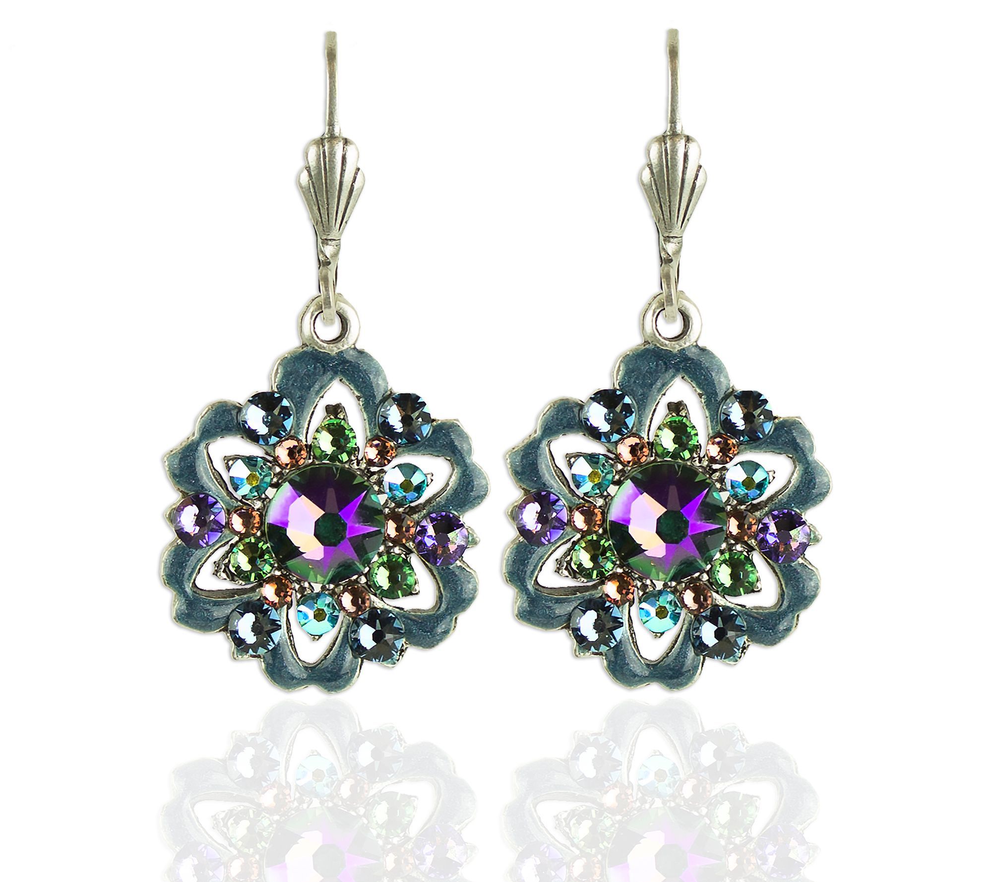 Anne Koplik Crystal Floral Burst Dangle