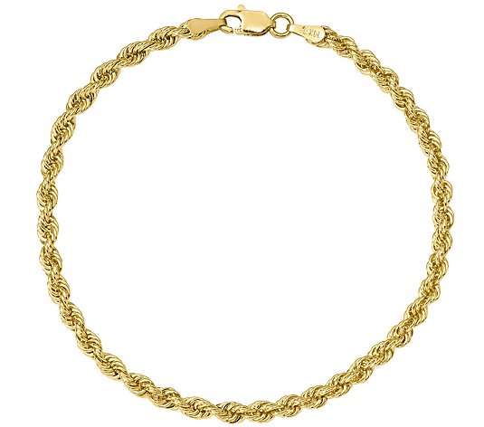14K Gold 7" Rope Bracelet, 5.5g