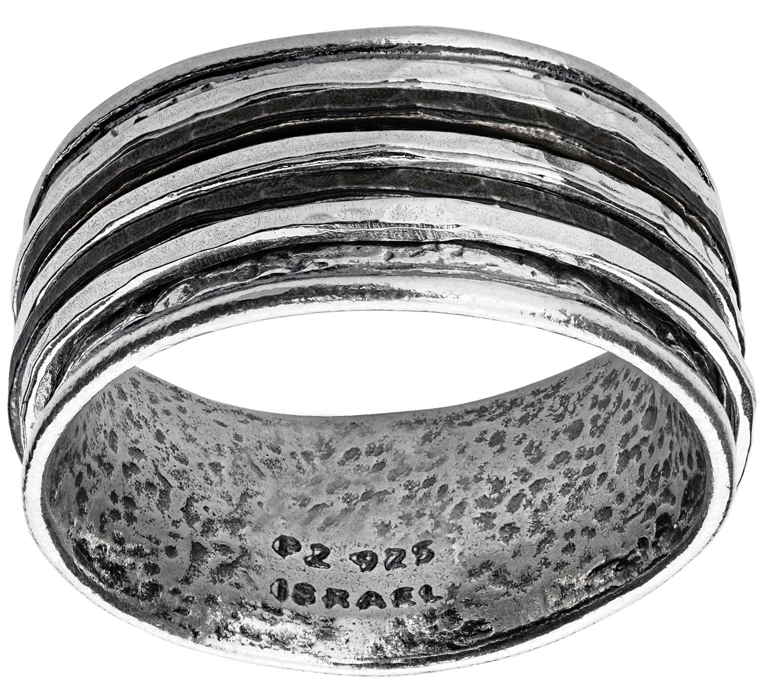 Or Paz Sterling Silver Men's Two-Tone Spinner Ring - QVC.com