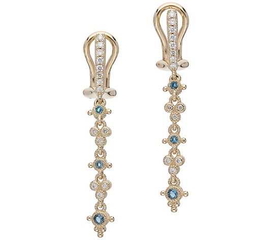 JUDITH Classic 14K Gold Gemstone & Diamond Dangle Earrings