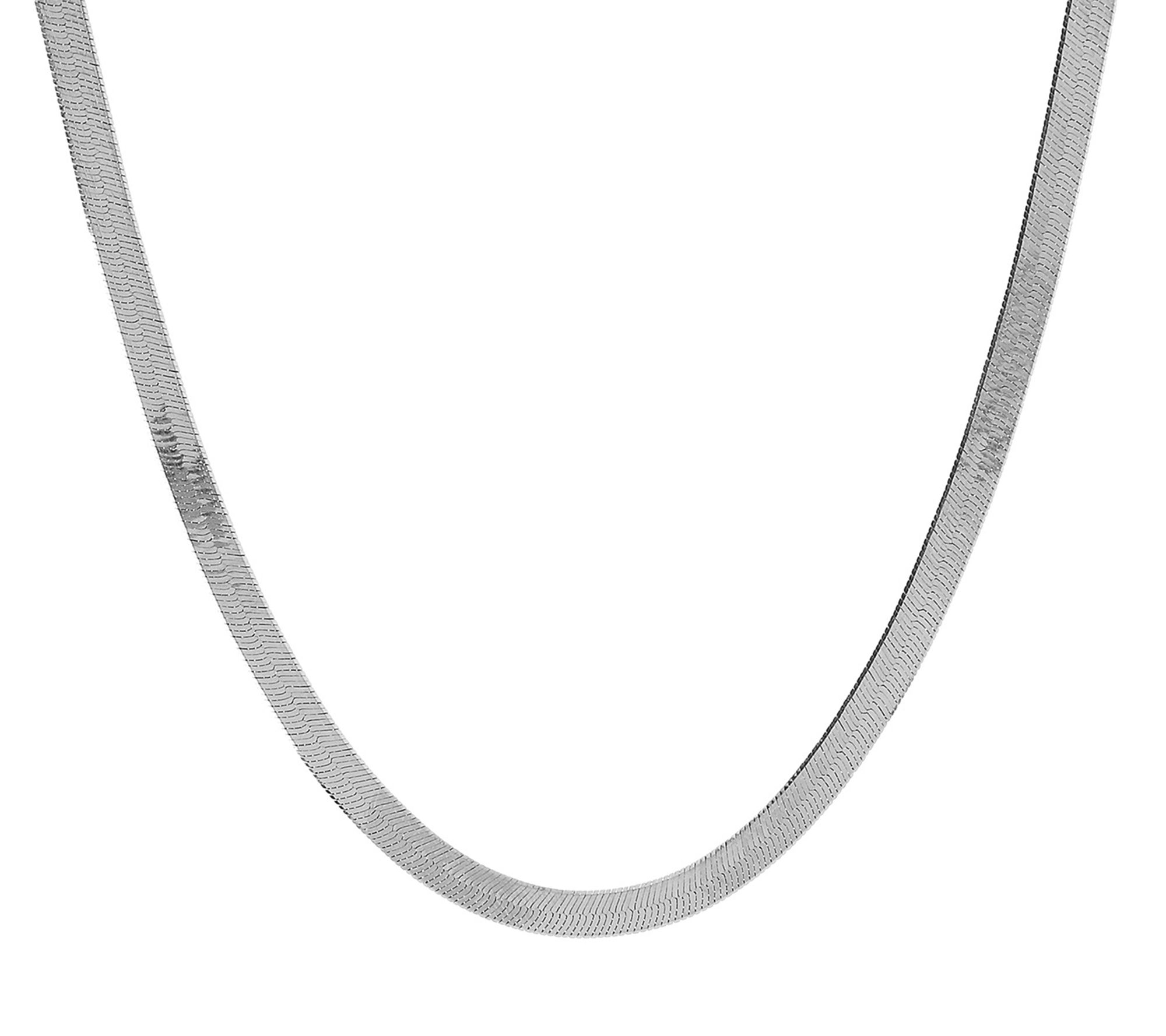 Italian Silver 16" Flexible Herringbone Necklac, 5.8g