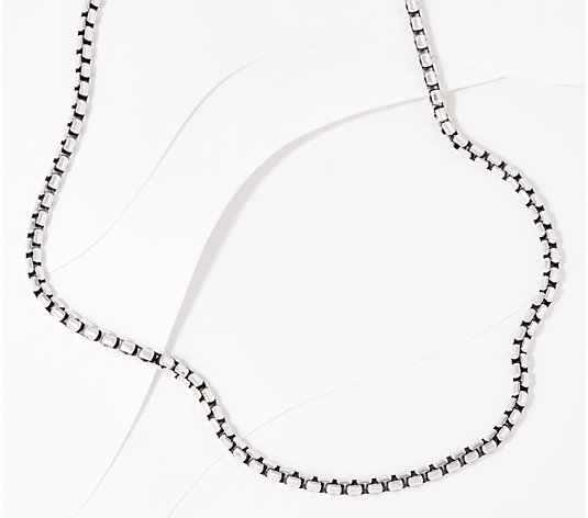 JAI Sterling Silver 5.3mm Box Chain 24" Necklace, 62.2g