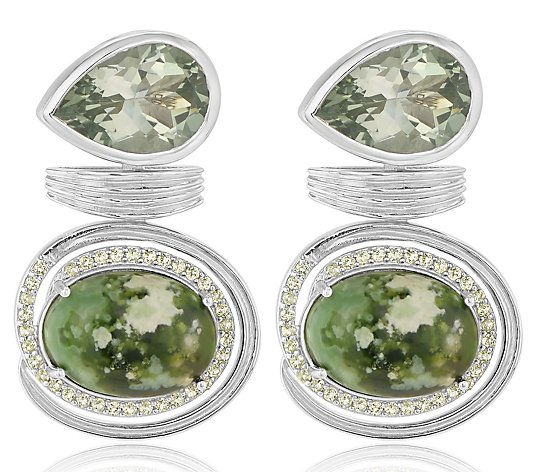 Generation Gems Sterling Shades of Green Gemstone Earrings